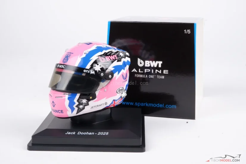 Jack Doohan 2025 mini helmet, Alpine, 1:5 Spark
