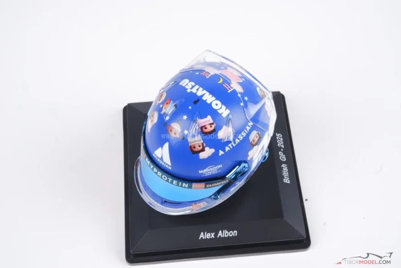 Alex Albon 2025 British GP mini helmet, Williams, 1:5 Spark