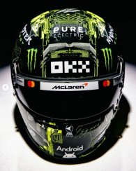 Lando Norris 2025 testing mini helmet, McLaren, 1:5 Spark