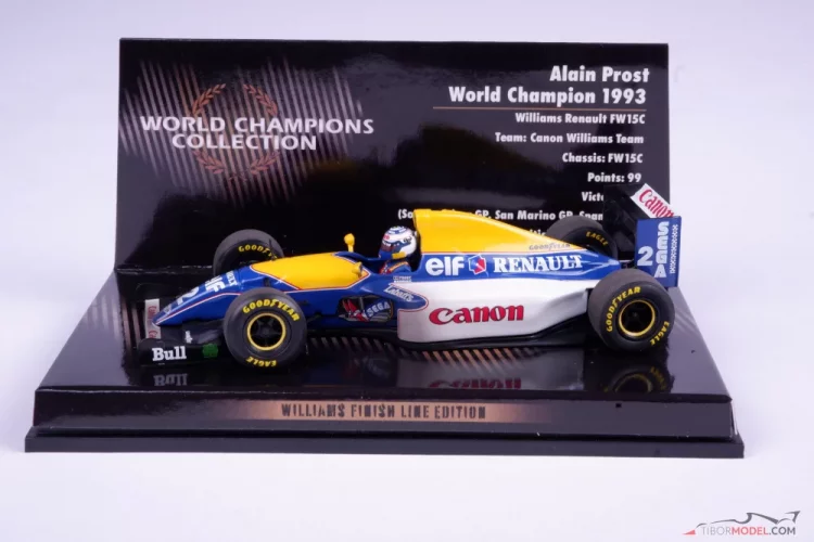 Model car Williams FW15c Prost 1993, 1:43 Minichamps | Tibormodel.com