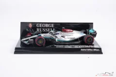 Mercedes W13 - George Russell (2022), Pole Position VC Maďarska, 1:43 Minichamps Mercedes W13 - George Russell (2022), Pole Position VC Maďarska, 1:43 Minichamps