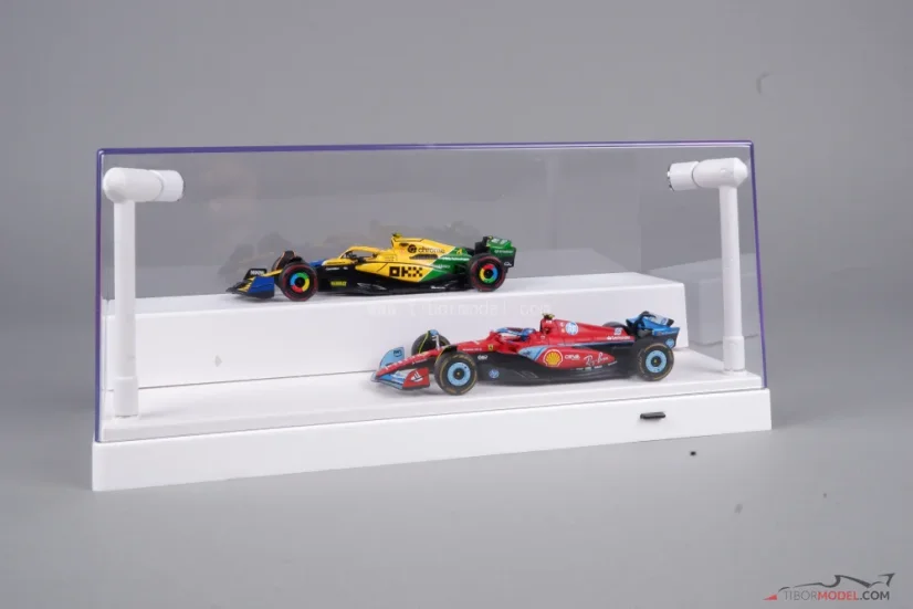 LED vitrin fehér színben 1:24-es és 1:43-as méretarányú modellekre
