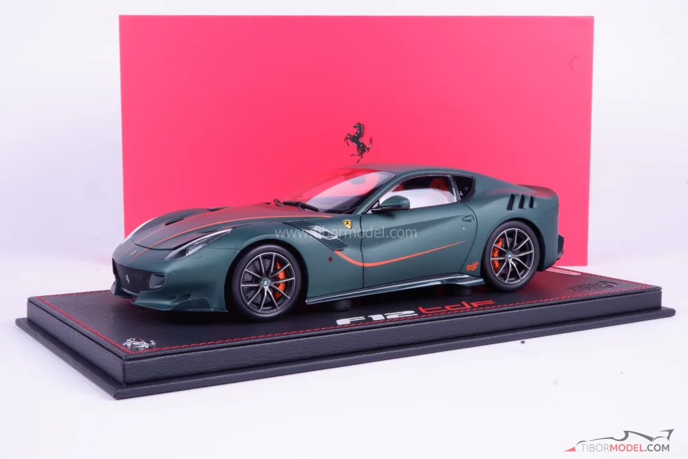 Model car Ferrari F12 TDF matte green, 1:18 BBR | Tibormodel.com