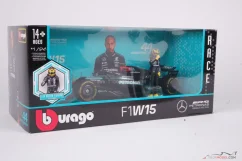 Mercedes W15 - Lewis Hamilton (2024), s figúrkou, 1:24 Bburago
