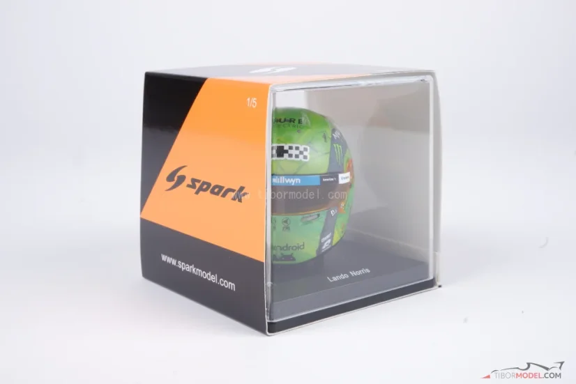 Lando Norris 2025 VC Las Vegas mini prilba, McLaren F1 Team, 1:5 Spark