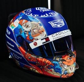 Valtteri Bottas 2026 Japanese GP mini helmet, Cadillac, 1:5 Spark
