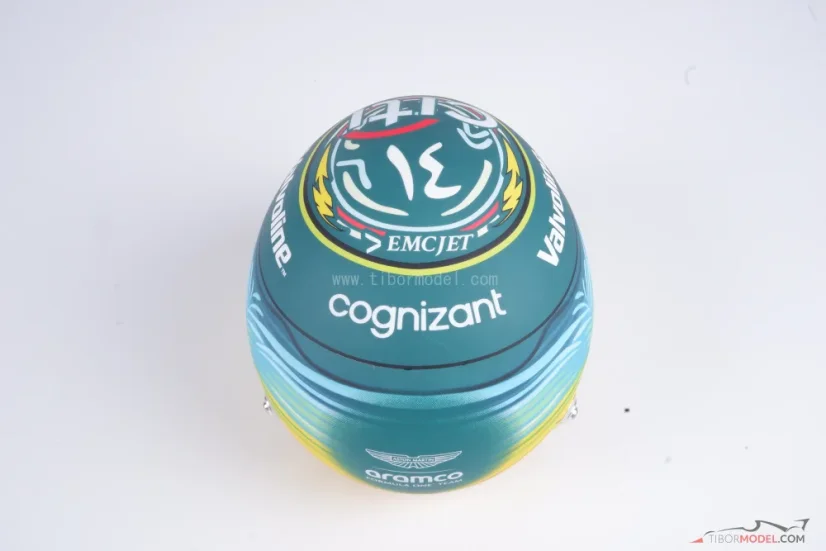 Fernando Alonso 2025 Szaúdi Nagydíj mini sisak, Aston Martin, 1:2 Bell