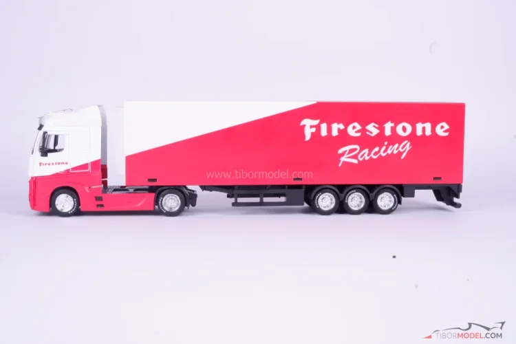 Mercedes-Benz Actros so skriňovým návesom Firestone, 1:43 BBurago