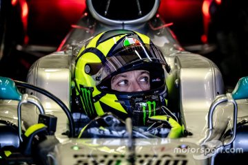 Valentino Rossi drove a Mercedes of Lewis Hamilton