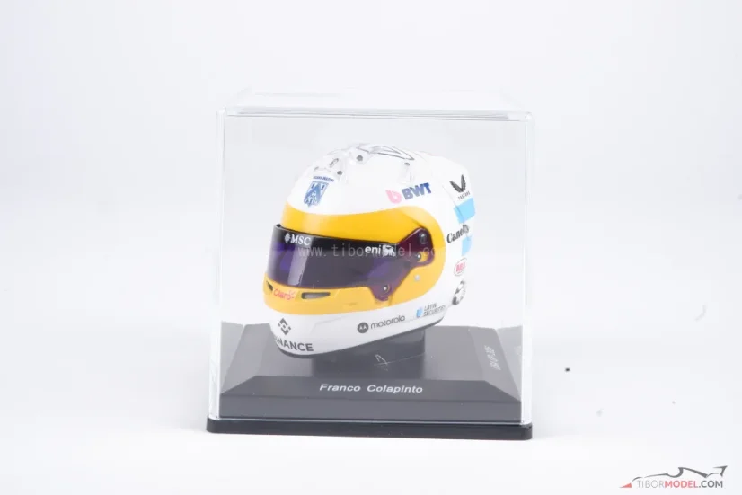Franco Colapinto 2025 US GP mini helmet, Alpine F1 Team helmet, 1:5 Spark