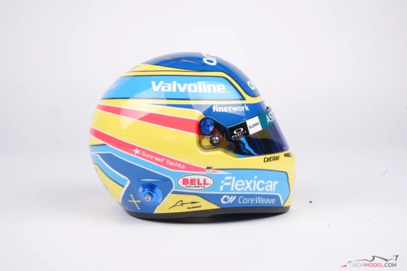 Fernando Alonso 2026 mini helmet, Aston Martin, 1:2 Bell