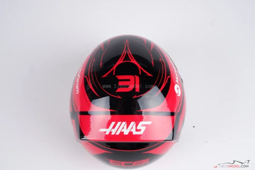 Esteban Ocon 2025 Haas mini helmet, 1:2 Bell