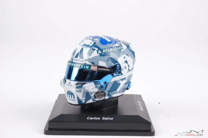 Carlos Sainz 2025 VC Velké Británie mini přilba, Williams, 1:5 Spark