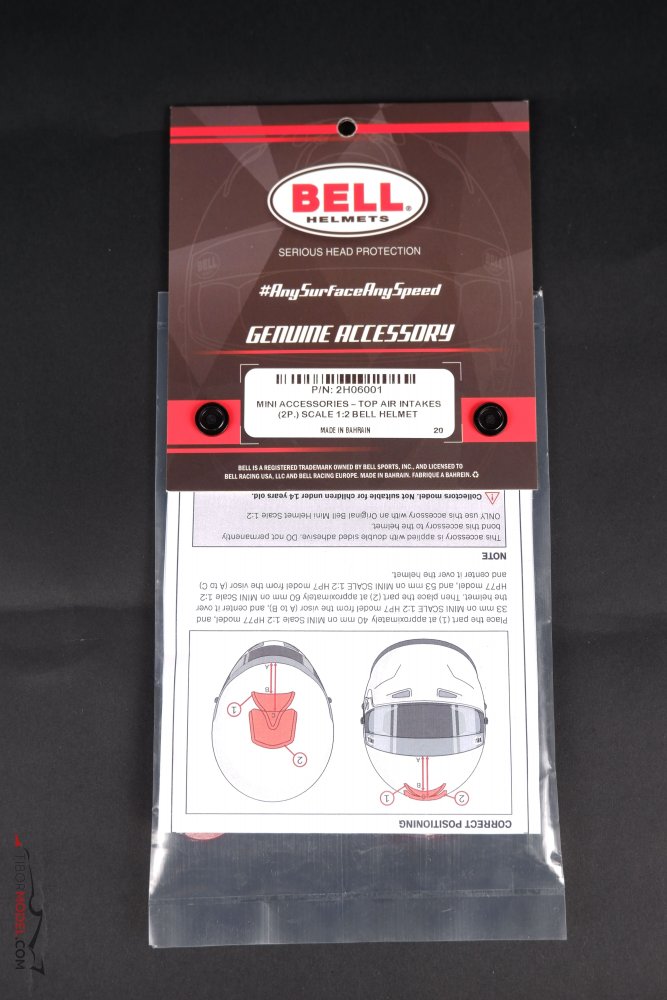 Helmet top air intake to the Bell 12 scale mini helmets