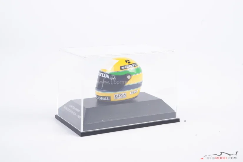 Ayrton Senna 1990 McLaren mini helmet, world champion, 1:8 Minichamps