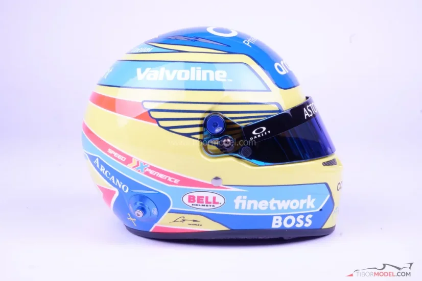 Fernando Alonso 2024 Aston Martin helmet, 1:2 Bell