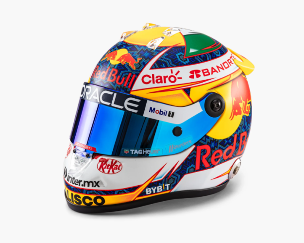 Sergio Perez 2024 Red Bull mini helmet, 1:2 Schuberth