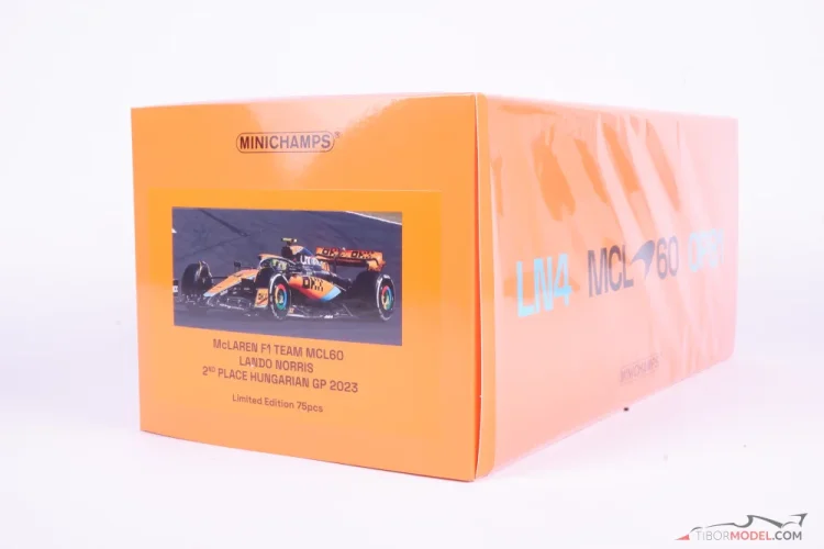 McLaren MCL60 - Lando Norris (2023), VC Maďarska, 1:18 Minichamps McLaren MCL60 - Lando Norris (2023), VC Maďarska, 1:18 Minichamps