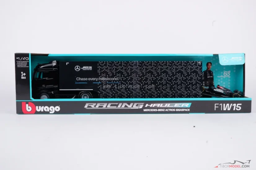 Mercedes Actros - tímový kamión Mercedes AMG Petronas 2024, 1:43 Bburago