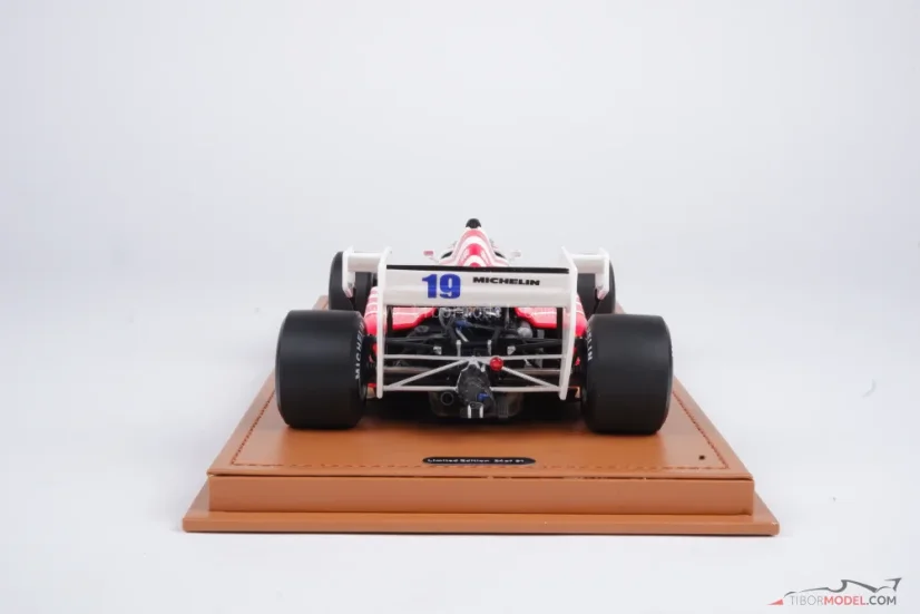 Toleman TG184 - Ayrton Senna (1984), VC Portugalska, s figúrkou pilota 1:18 Tecnomodel