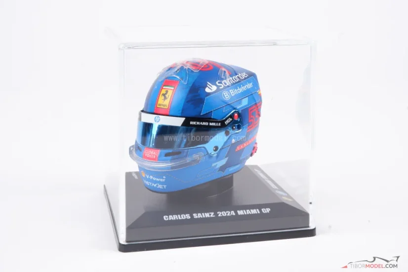 Carlos Sainz 2024 Miami GP mini helmet, Ferrari, 1:5 Looksmart