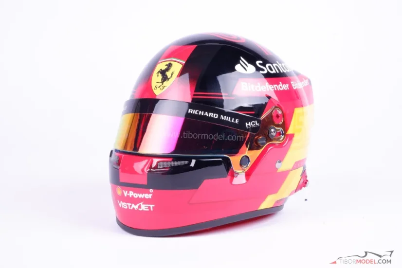 Carlos Sainz 2023 Ferrari helmet, 1:2 Bell