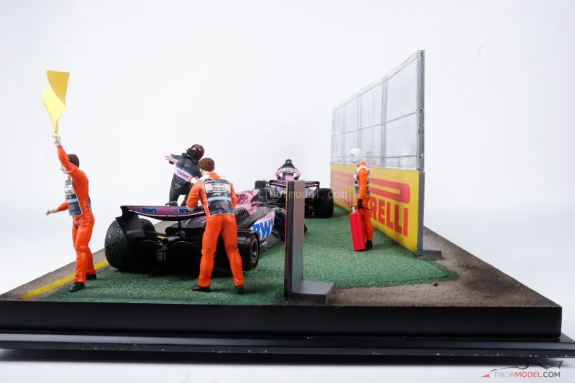 Dioráma Alpine A523 - Gasly & Ocon baleset 2023 Ausztrália, 1:18