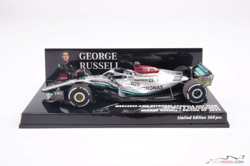 Mercedes W13 - George Russell (2022), Brit Nagydíj, 1:43 Minichamps