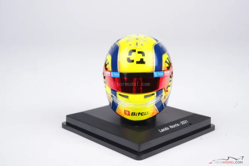 Lando Norris 2021 mini helmet, McLaren F1 Team, 1:5 Spark