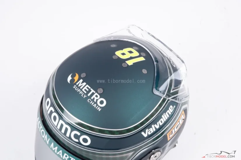 Lance Stroll 2025 mini helmet, Aston Martin, 1:2 Stilo
