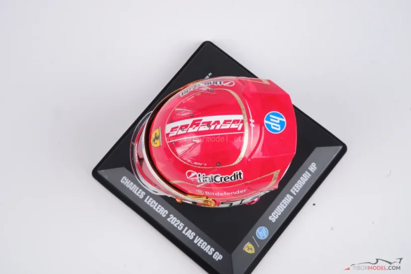 Charles Leclerc 2025 Las Vegas GP mini helmet, Ferrari, 1:5 Looksmart