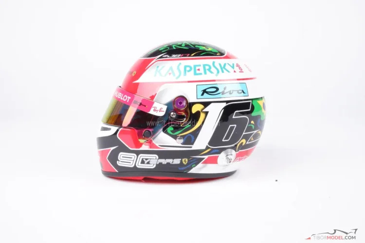 Charles Leclerc 2019 VC USA+Brazília mini prilba, Ferrari, 1:2 Bell