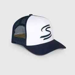 Kšiltovka Ayrton Senna, trucker modro-bílá