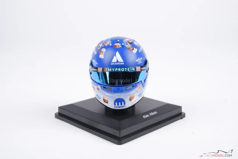 Alex Albon 2025 British GP mini helmet, Williams, 1:5 Spark