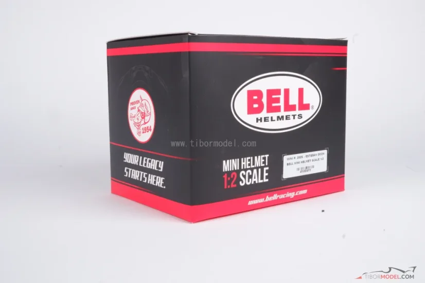 Esteban Ocon 2025 Haas mini helmet, 1:2 Bell