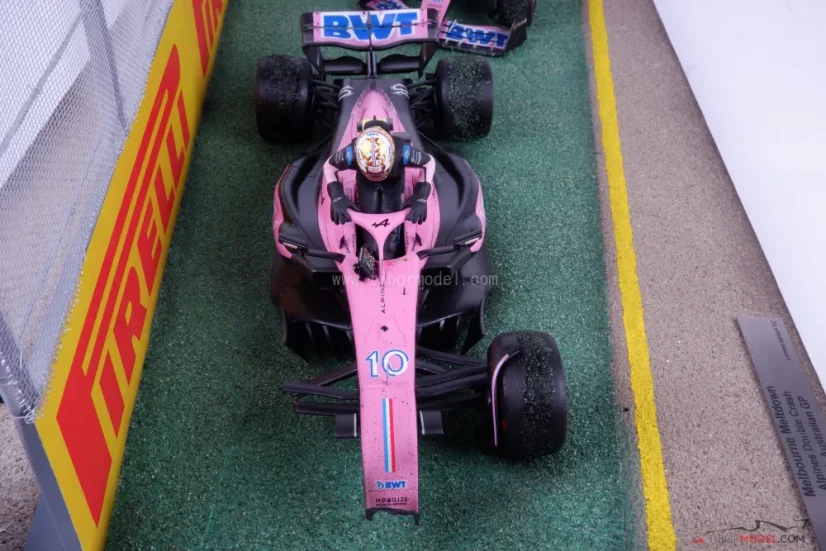 Dioráma Alpine A523 - Gasly & Ocon baleset 2023 Ausztrália, 1:18