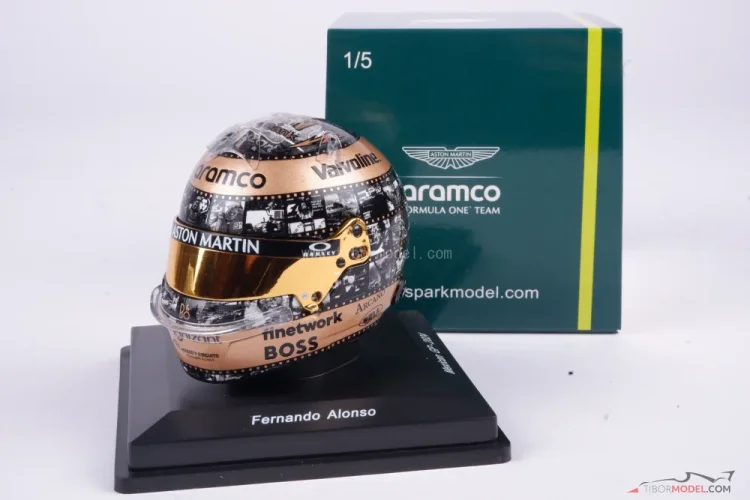 Fernando Alonso 2024 Mexico GP, Aston Martin helmet, 1:5 Spark