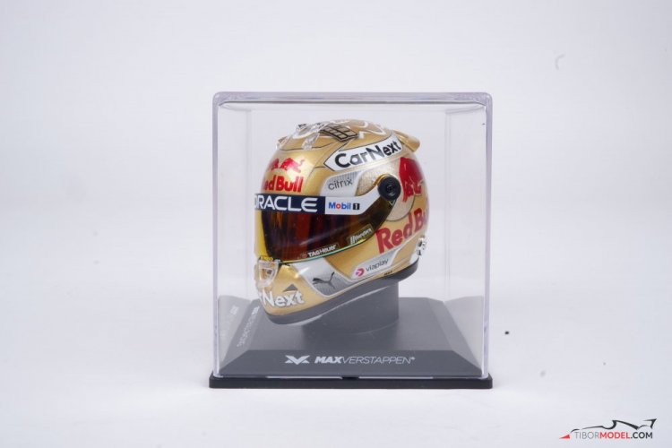 Max Verstappen 2022 Red Bull helmet, Gold edition, 1:4 Schuberth
