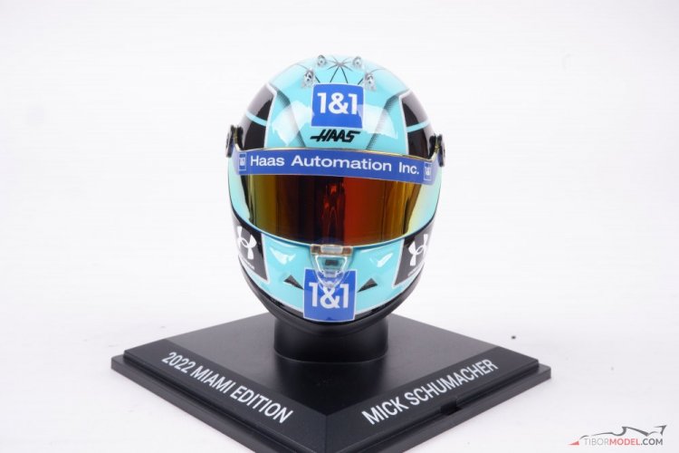 Mick Schumacher 2022 Miami GP Haas mini helmet, 1:4 Schuberth