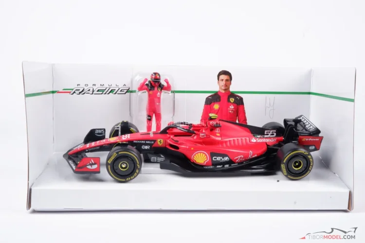 Ferrari SF-23 - Carlos Sainz (2023), with figure, 1:24 Bburago