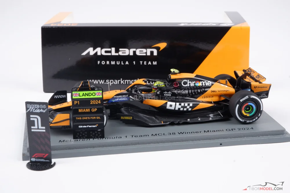 Model McLaren MCL38 Norris 2024 Miami, 1:43 Spark | Tibormodel.com