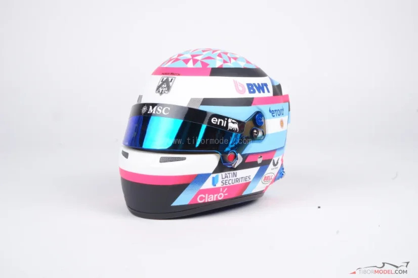 Franco Colapinto 2026 mini helmet, Alpine, 1:2 Bell
