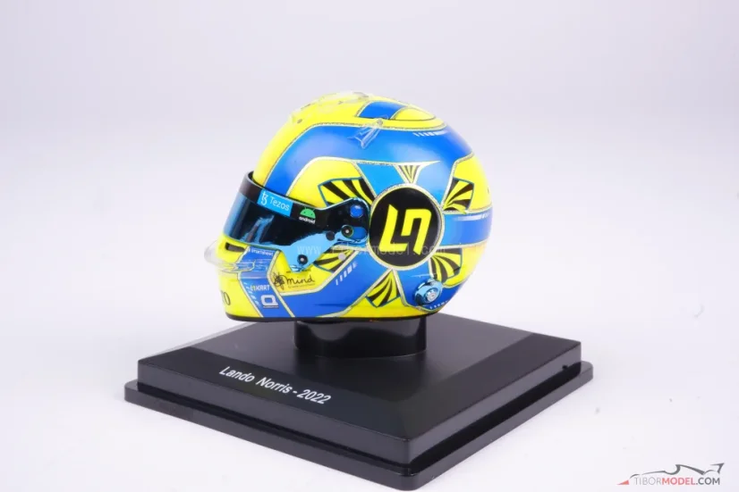 Lando Norris 2022 mini helmet, McLaren F1 Team helmet, 1:5 Spark
