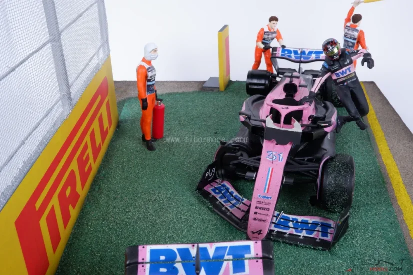 Dioráma Alpine A523 - Gasly & Ocon baleset 2023 Ausztrália, 1:18