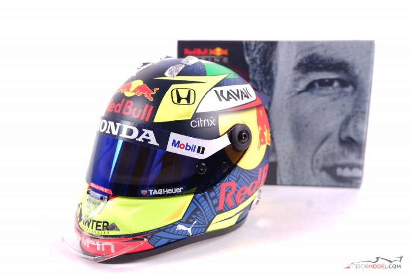 Sergio Perez 2021 Red Bull mini helmet, 1:2 Schuberth