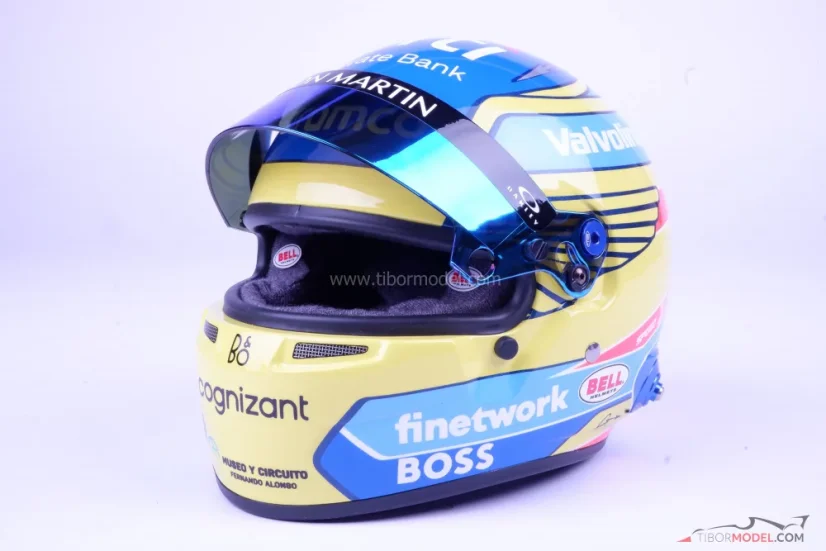 Fernando Alonso 2024 Aston Martin helmet, 1:2 Bell