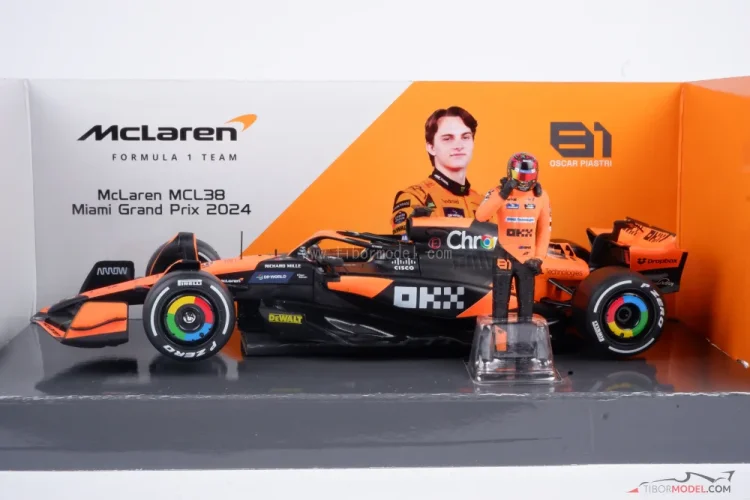 McLaren MCL38 - Oscar Piastri (2024), s figúrkou, 1:24 Bburago