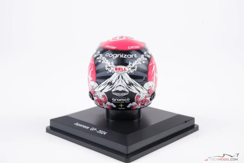 Fernando Alonso 2024 Japanese GP, Aston Martin helmet, 1:5 Spark