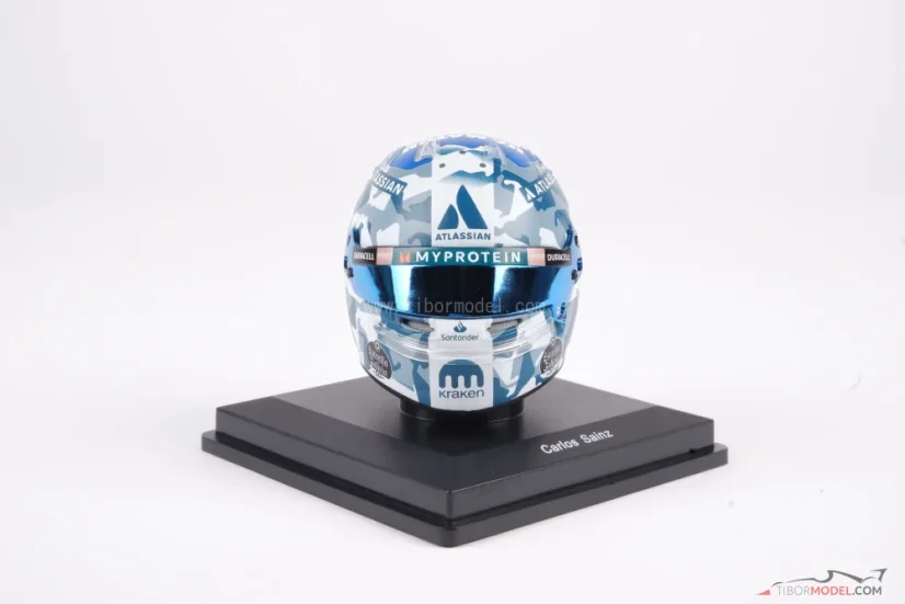 Carlos Sainz 2025 VC Velké Británie mini přilba, Williams, 1:5 Spark