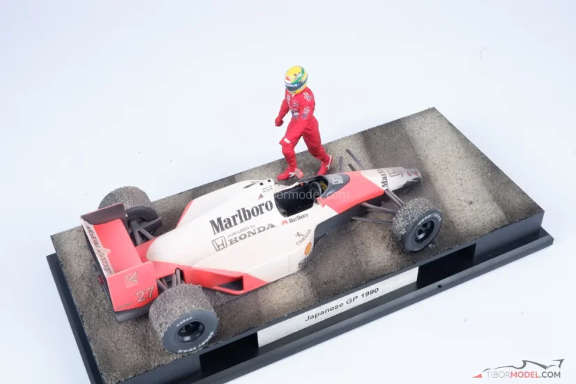 Diorama McLaren MP4/5B - Ayrton Senna nehoda 1990 Suzuka, 1:18